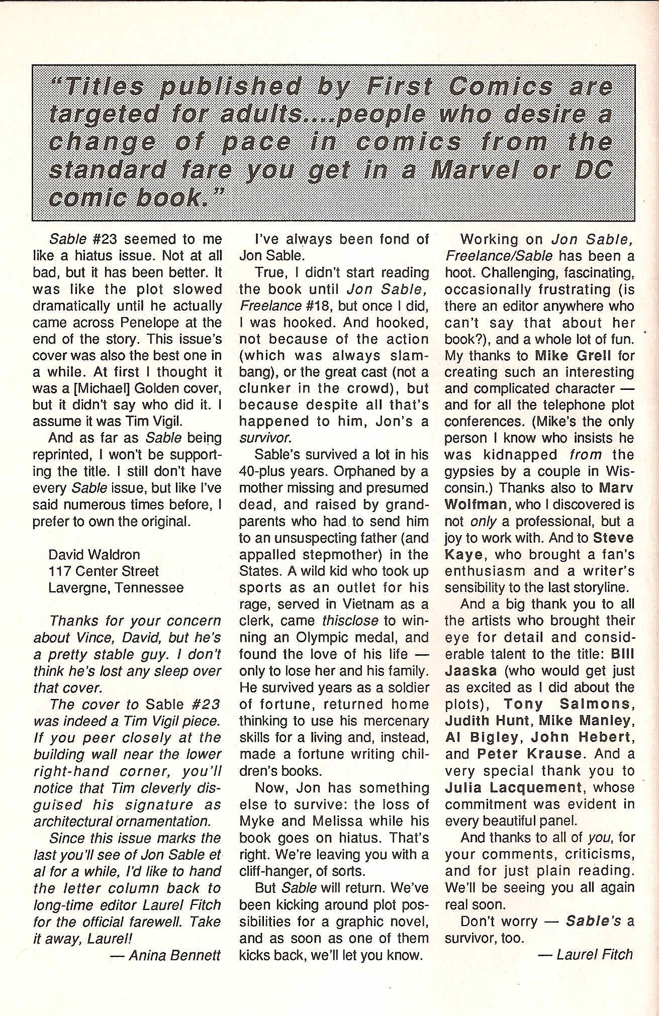 Read online Sable comic -  Issue #27 - 34