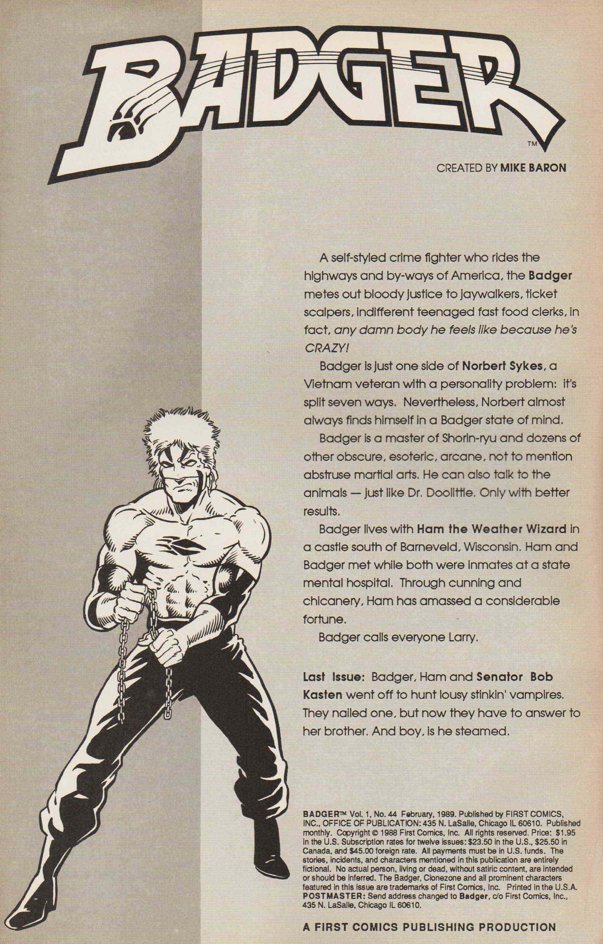 Read online The Badger comic -  Issue #44 - 2