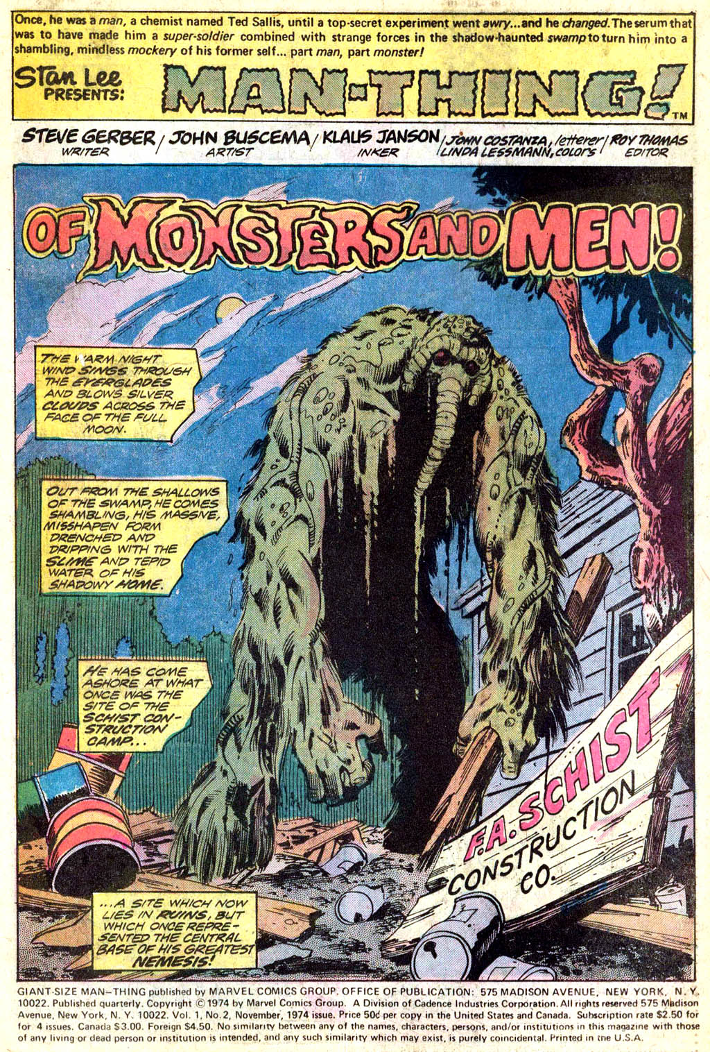 Read online Giant-Size Man-Thing comic -  Issue #2 - 2