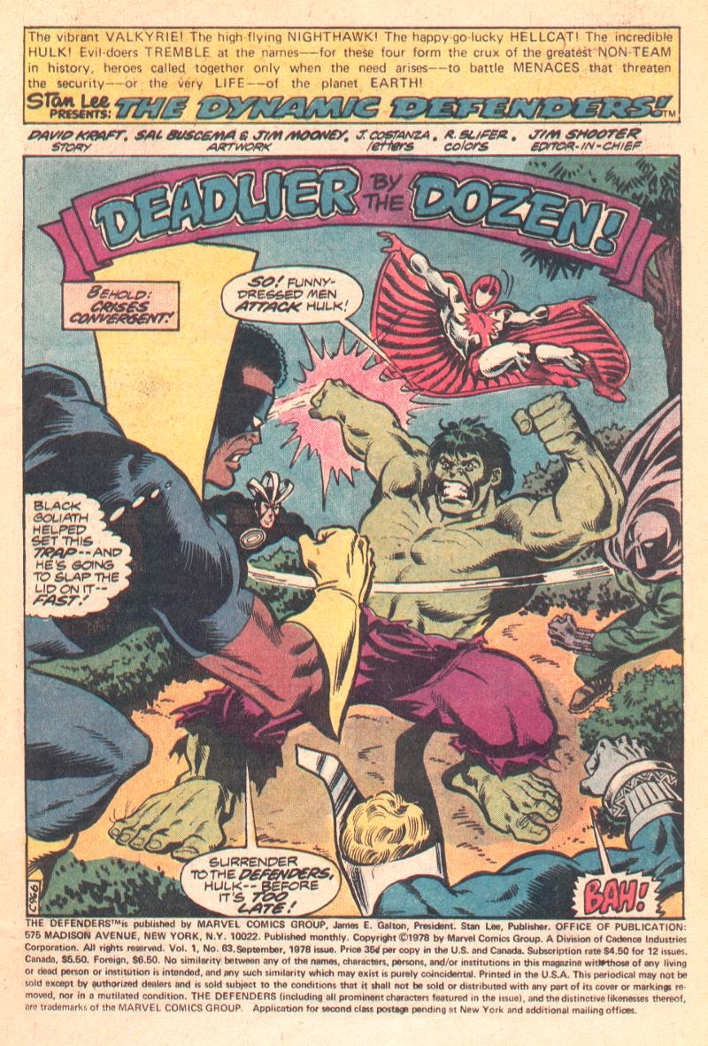 Read online The Defenders (1972) comic -  Issue #63 - 2