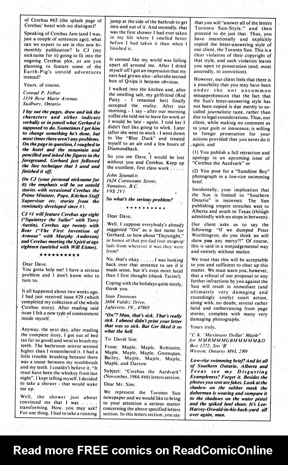 Cerebus Issue #70 #70 - English 30