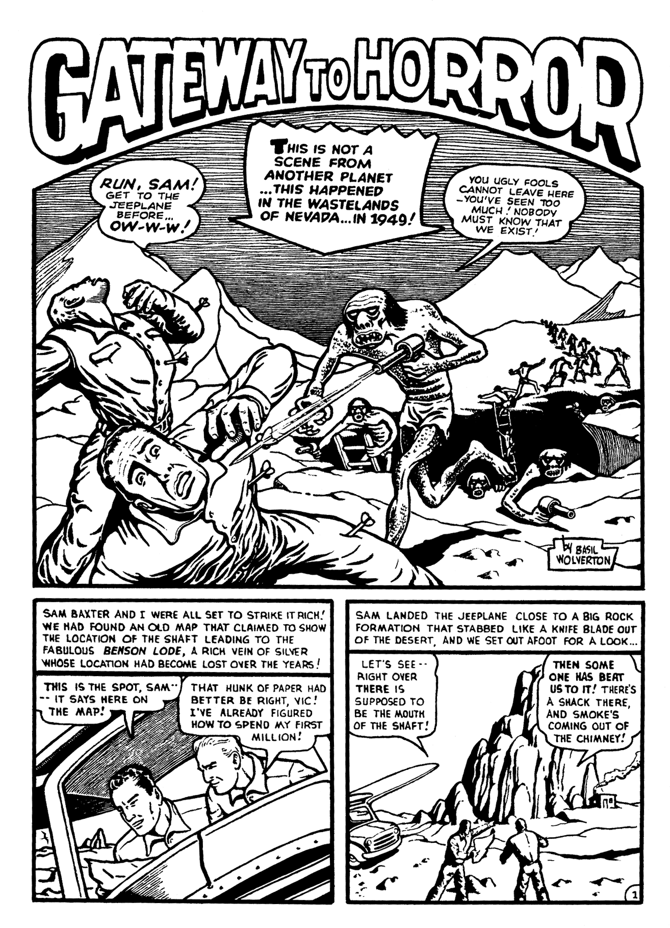 Read online Basil Wolverton's Gateway to Horror comic -  Issue # Full - 3