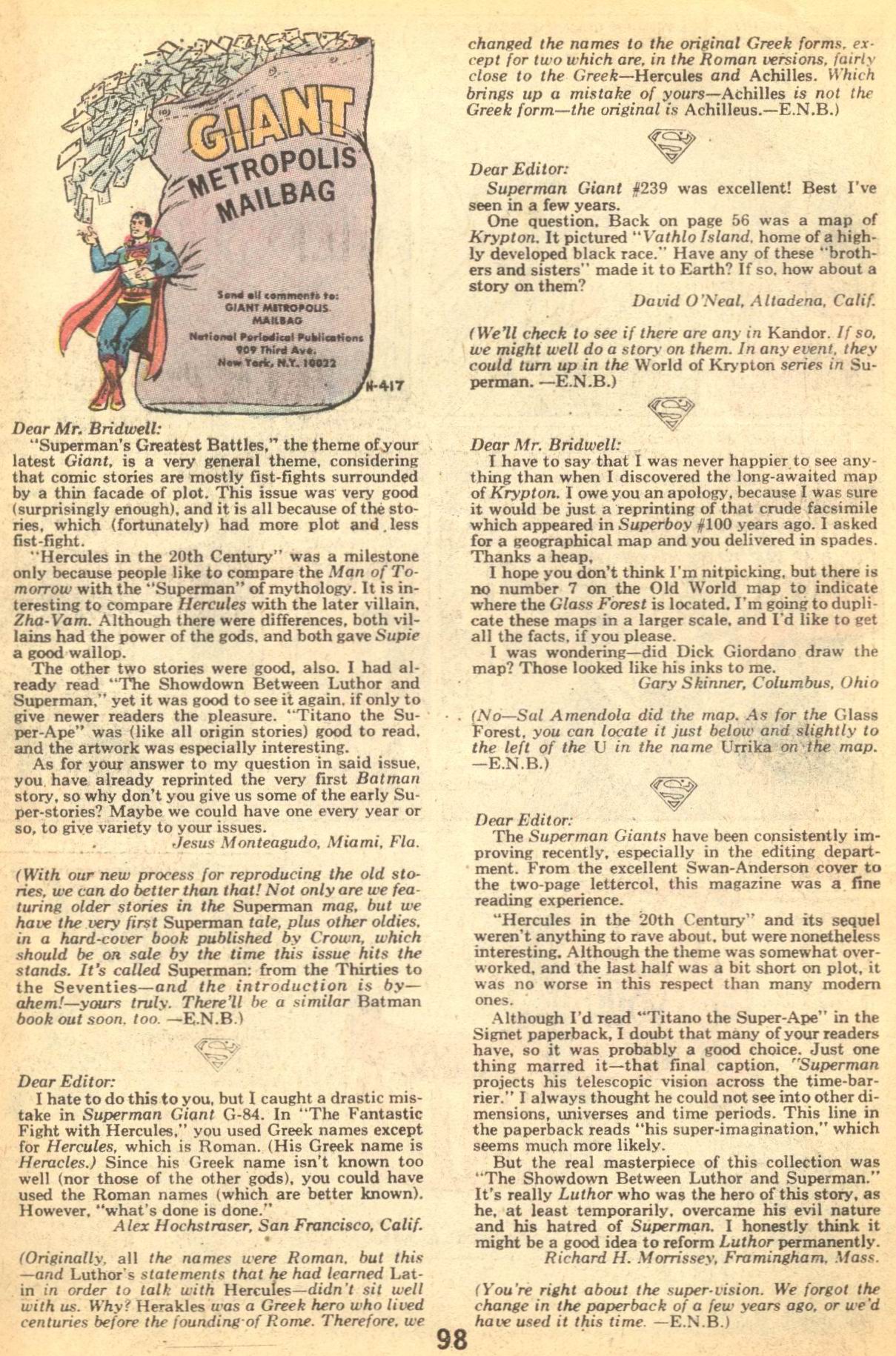 Read online Superman (1939) comic -  Issue #245 - 98