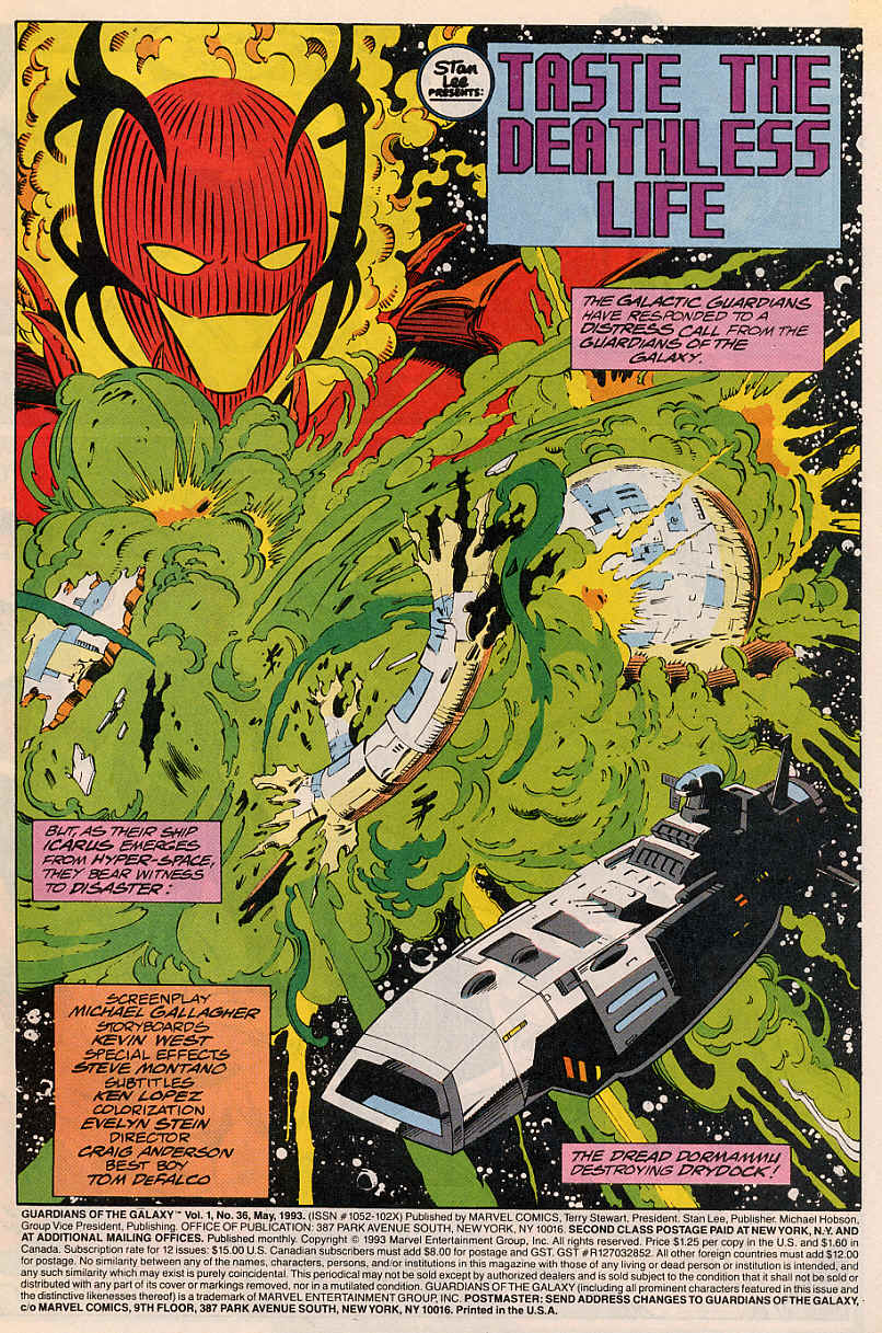 Read online Guardians of the Galaxy (1990) comic -  Issue #36 - 2