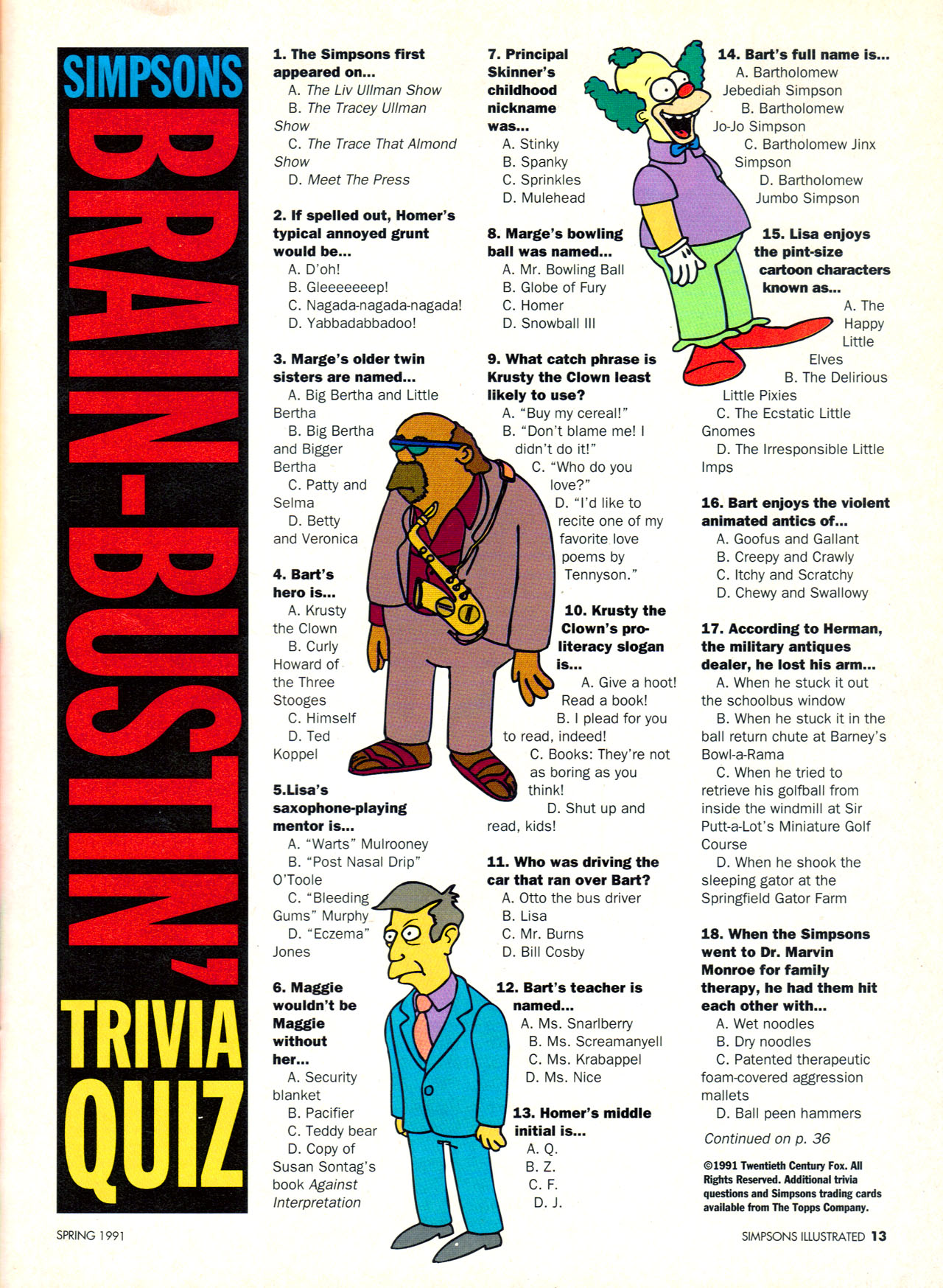 Read online Simpsons Illustrated (1991) comic -  Issue #1 - 12
