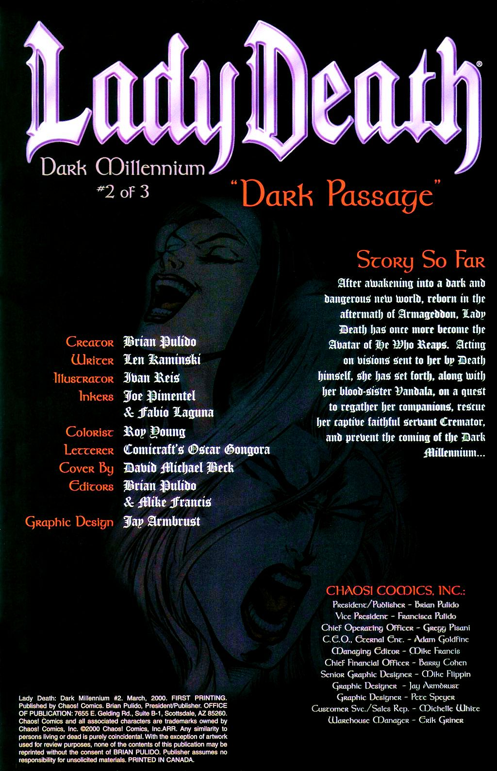 Read online Lady Death: Dark Millennium comic -  Issue #2 - 2