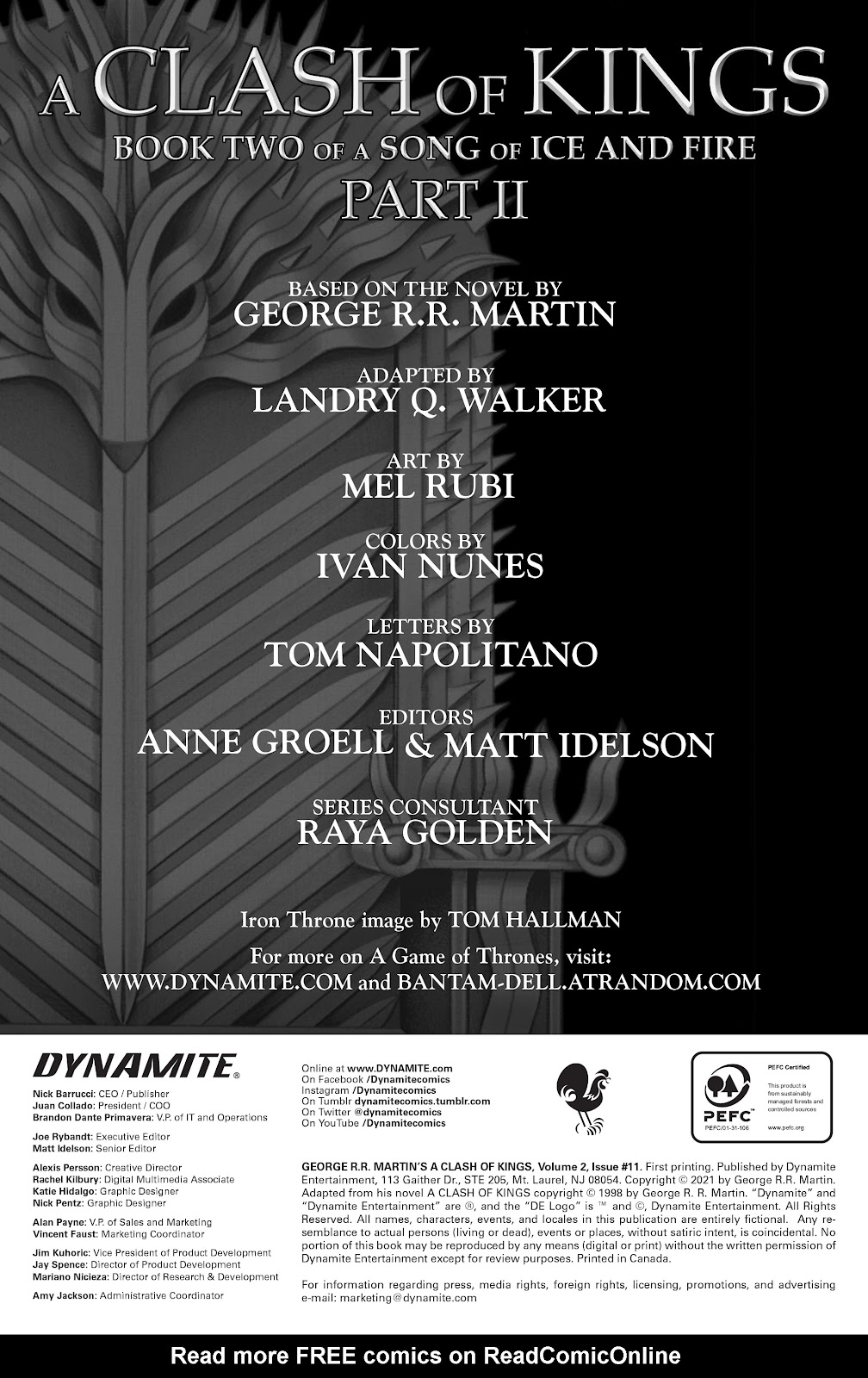 Dynamite® George R.R. Martin's A Clash Of Kings Vol. 2 #12