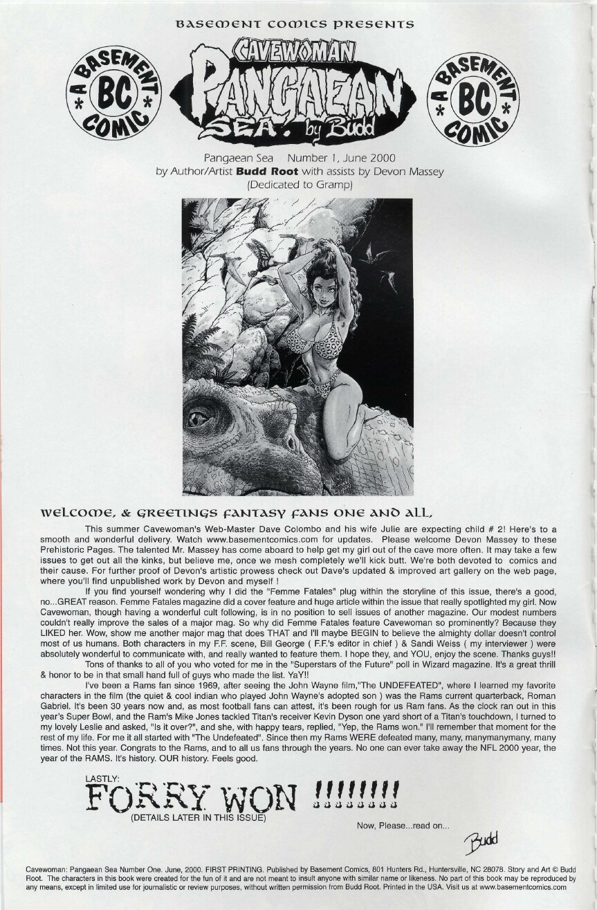 Read online Cavewoman: Pangaean Sea comic -  Issue #1 - 2
