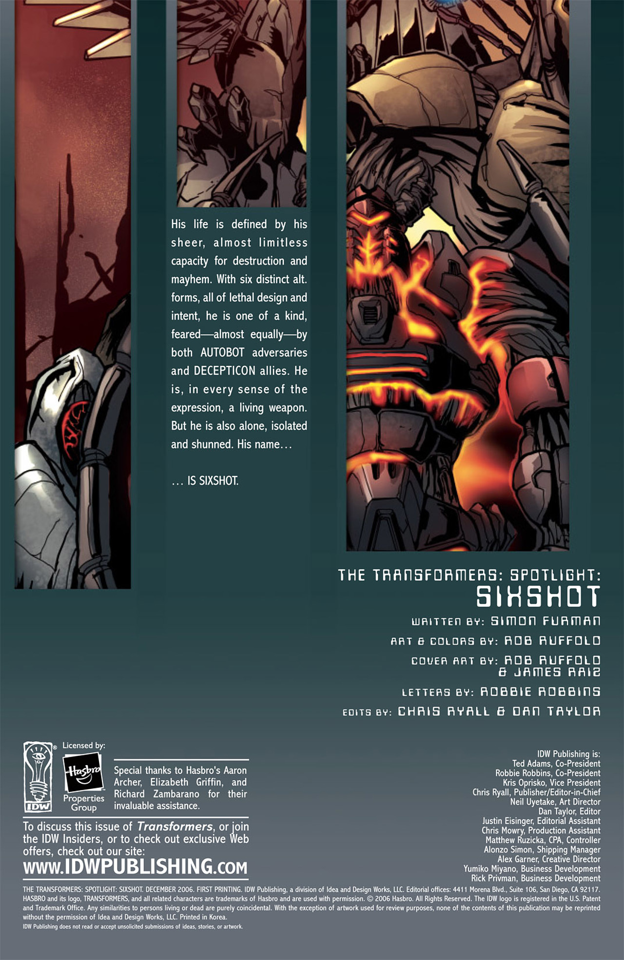 Read online Transformers Spotlight: Sixshot comic -  Issue # Full - 3