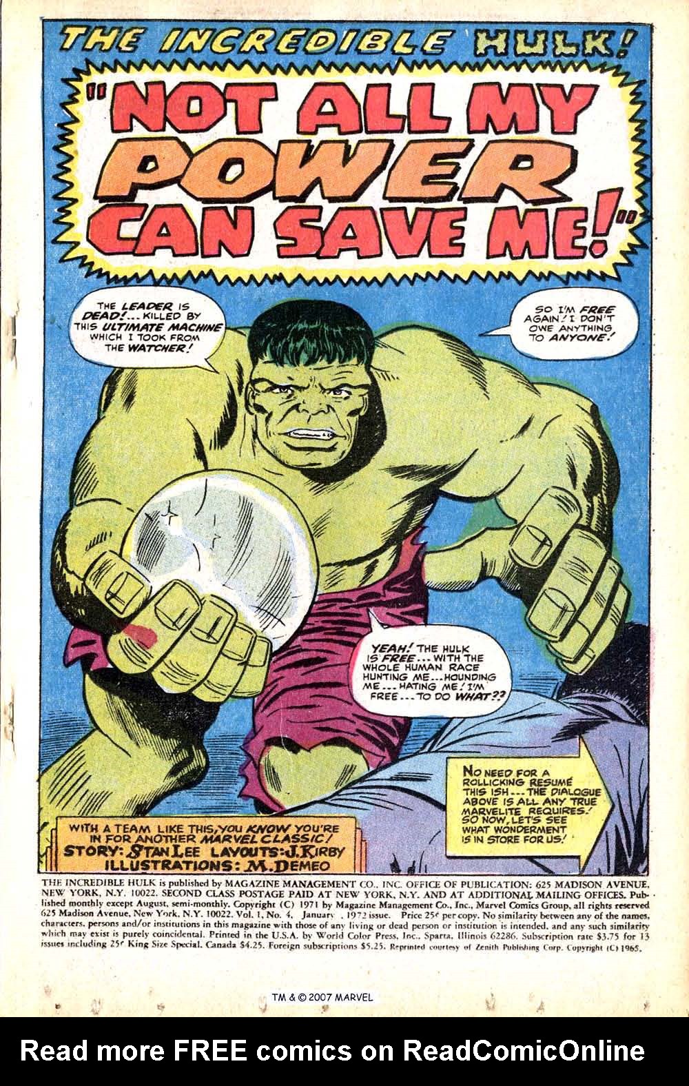 Read online The Incredible Hulk (1968) comic -  Issue # _Annual 1971 - 3