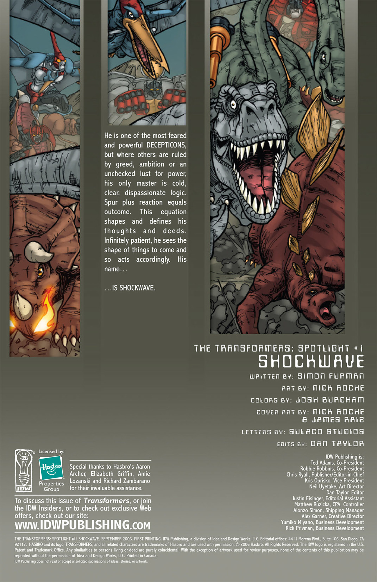 Read online The Transformers: Spotlight comic -  Issue #1 - 2