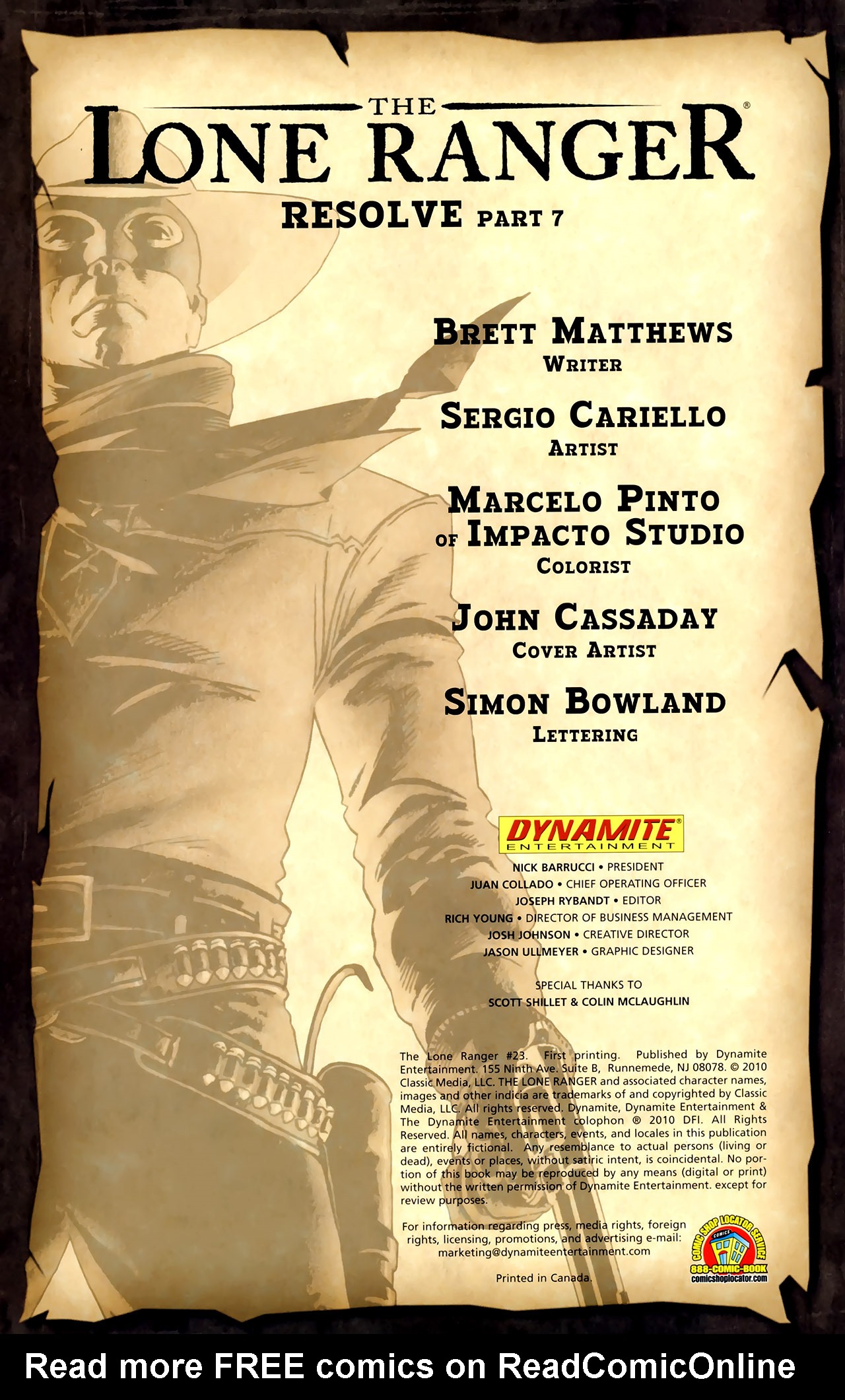 Read online The Lone Ranger (2006) comic -  Issue #23 - 2