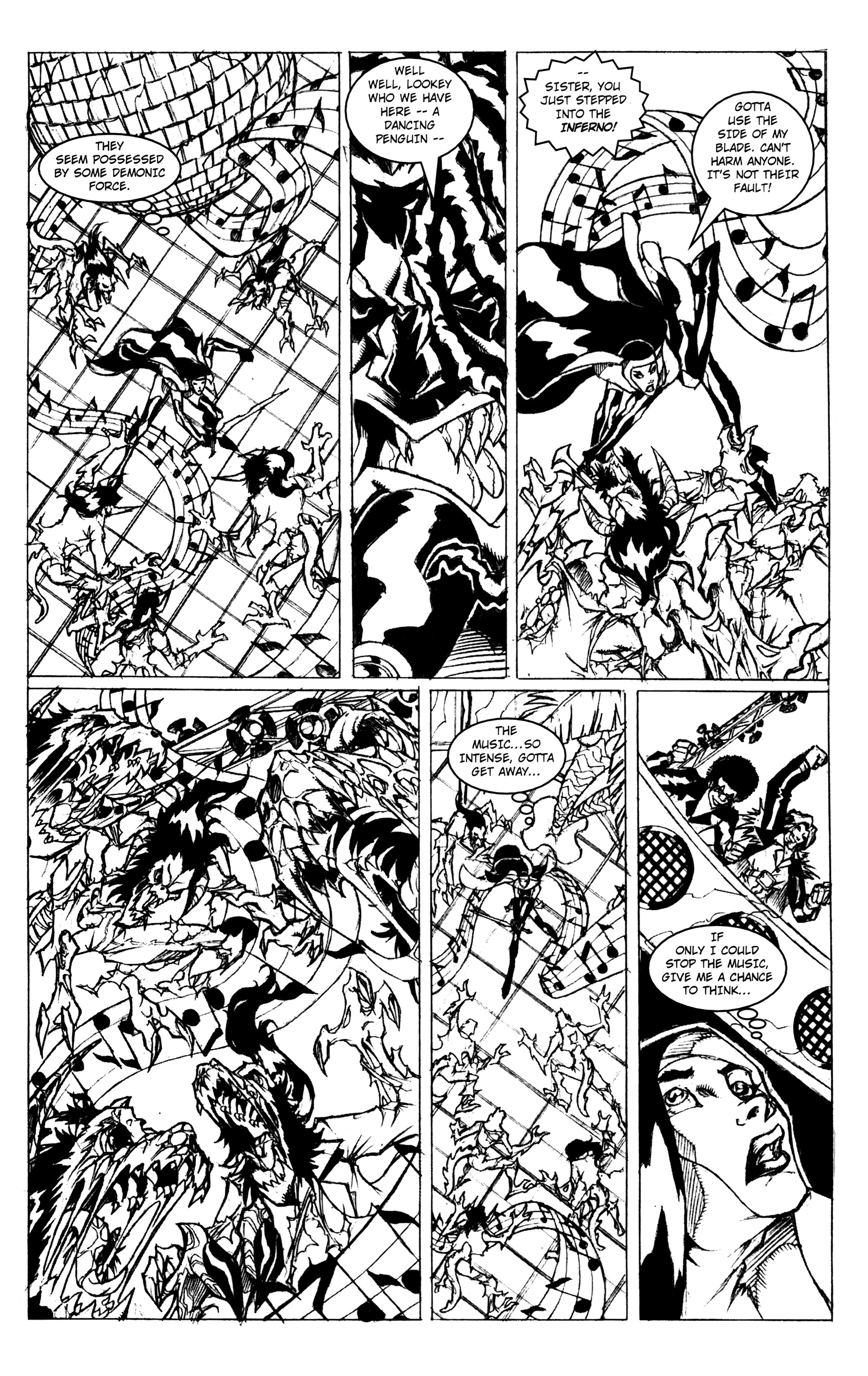 Read online Warrior Nun: Black & White comic -  Issue #19 - 22