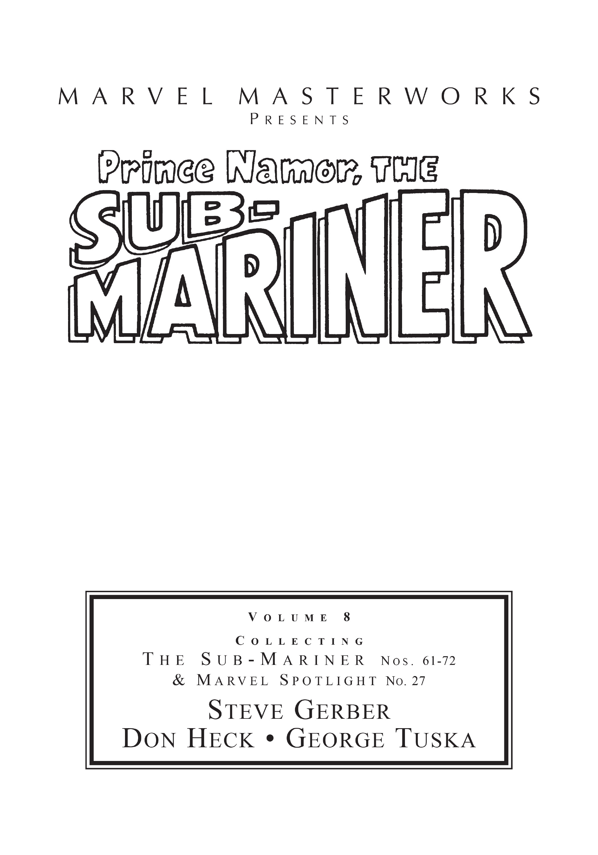 Read online Marvel Masterworks: The Sub-Mariner comic -  Issue # TPB 8 (Part 1) - 2