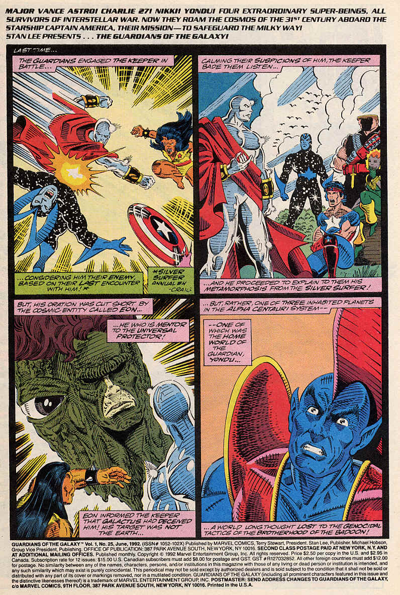 Read online Guardians of the Galaxy (1990) comic -  Issue #25 - 2