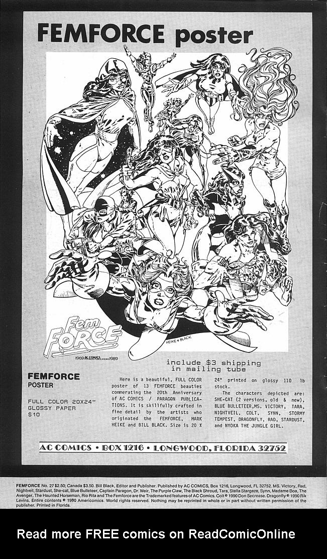 Read online Femforce comic -  Issue #27 - 2