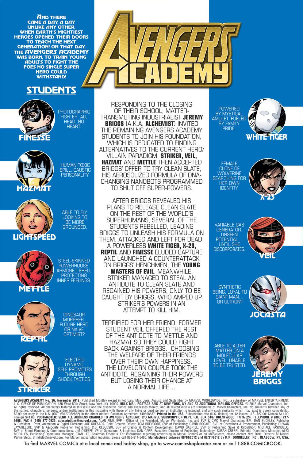 Read online Avengers Academy comic -  Issue #36 - 2