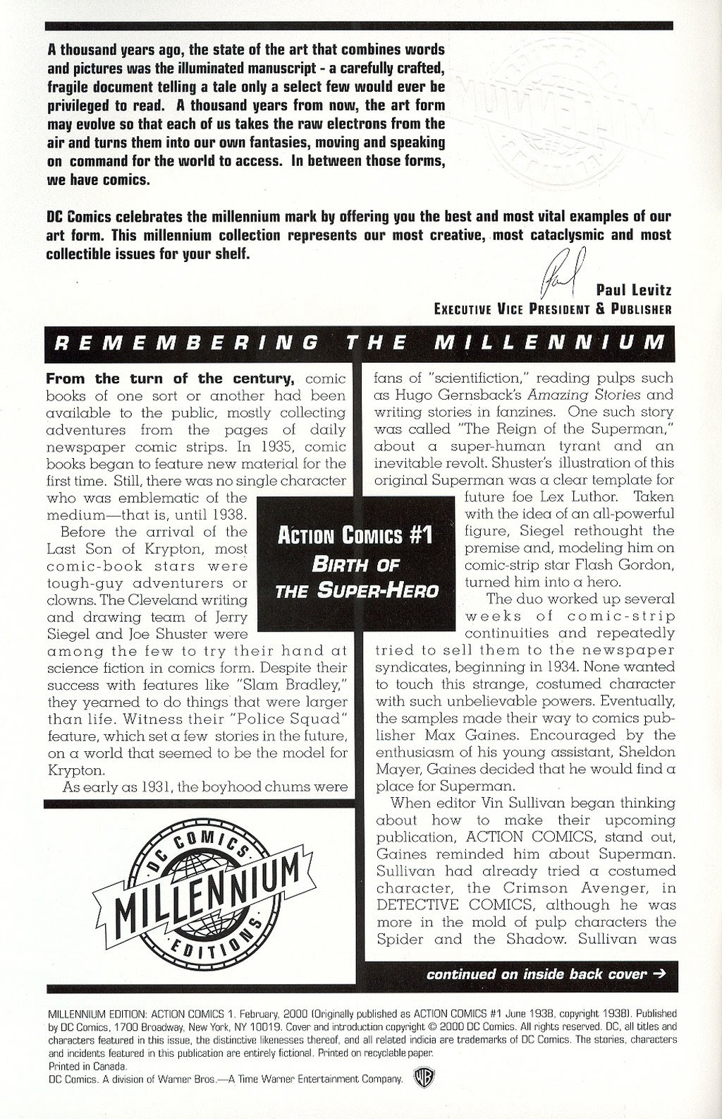 Read online Millennium Edition: Action Comics 1 comic -  Issue # Full - 2