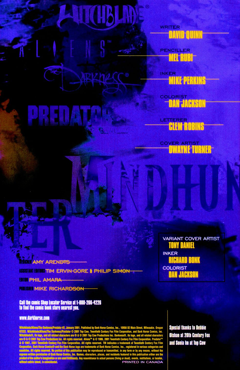 Read online Witchblade/Aliens/The Darkness/Predator: Mindhunter comic -  Issue #2 - 2