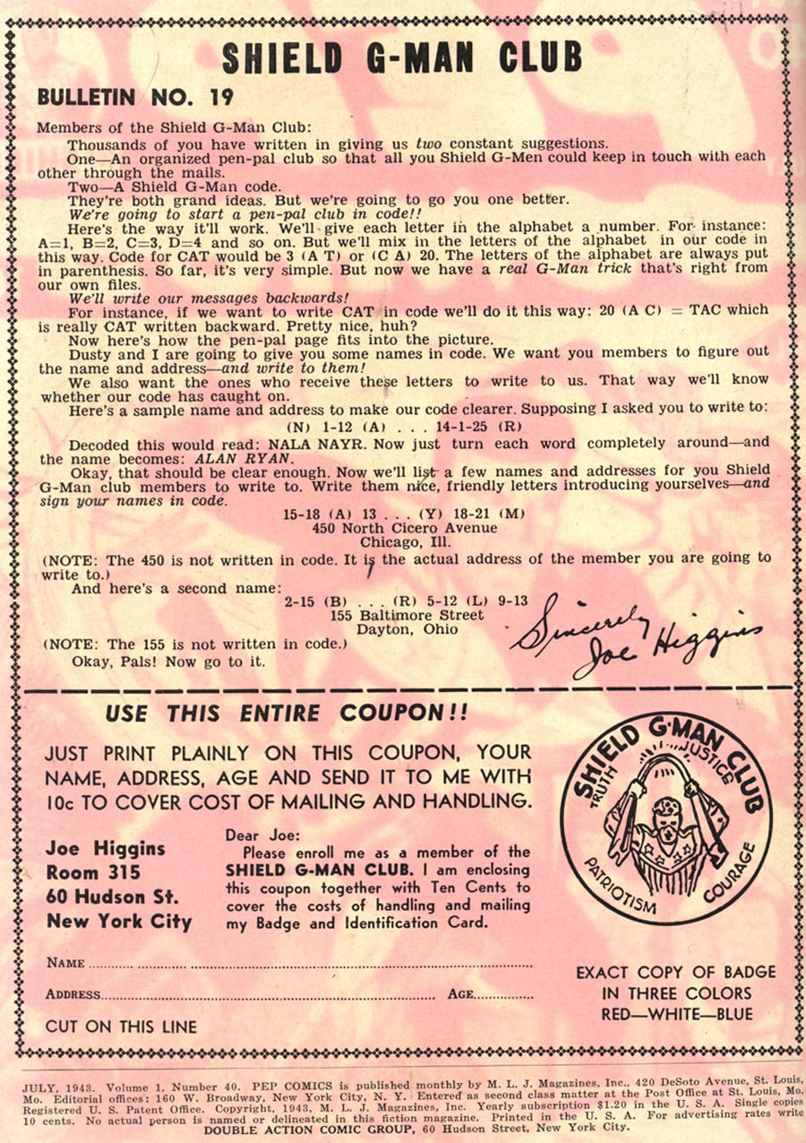 Read online Pep Comics comic -  Issue #40 - 2