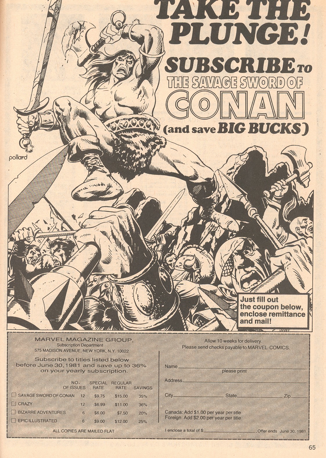 Read online The Savage Sword Of Conan comic -  Issue #66 - 65