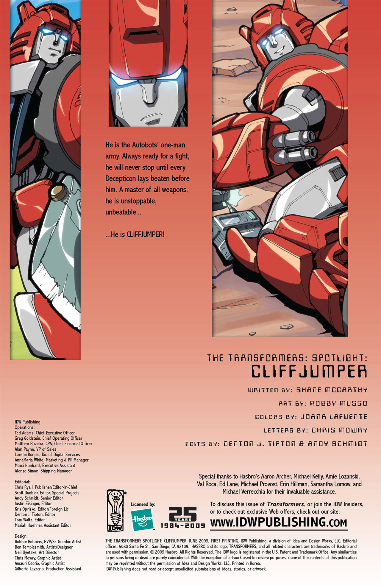 Read online Transformers Spotlight: Cliffjumper comic -  Issue # Full - 3