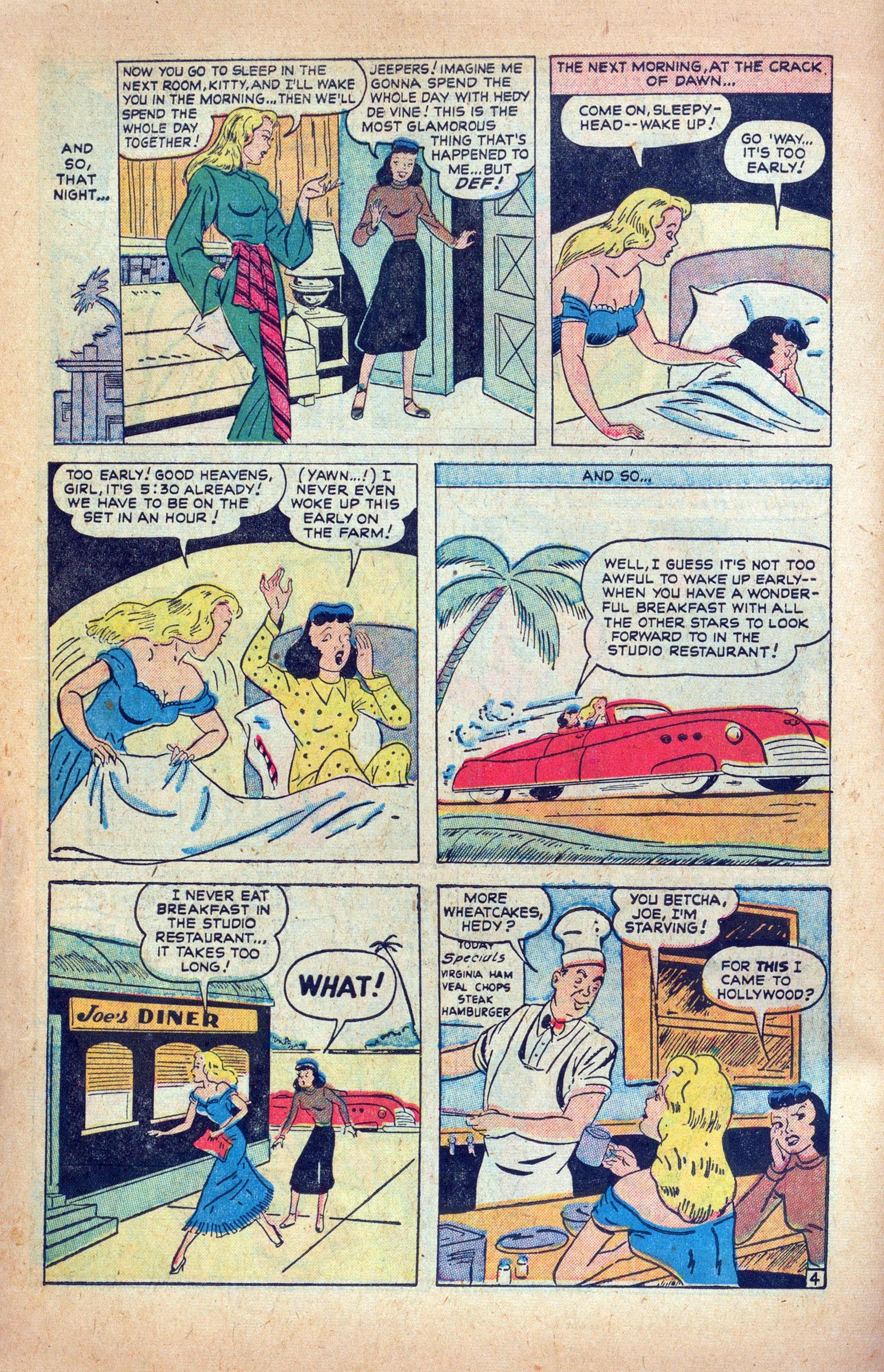 Read online Hedy Of Hollywood Comics comic -  Issue #38 - 6