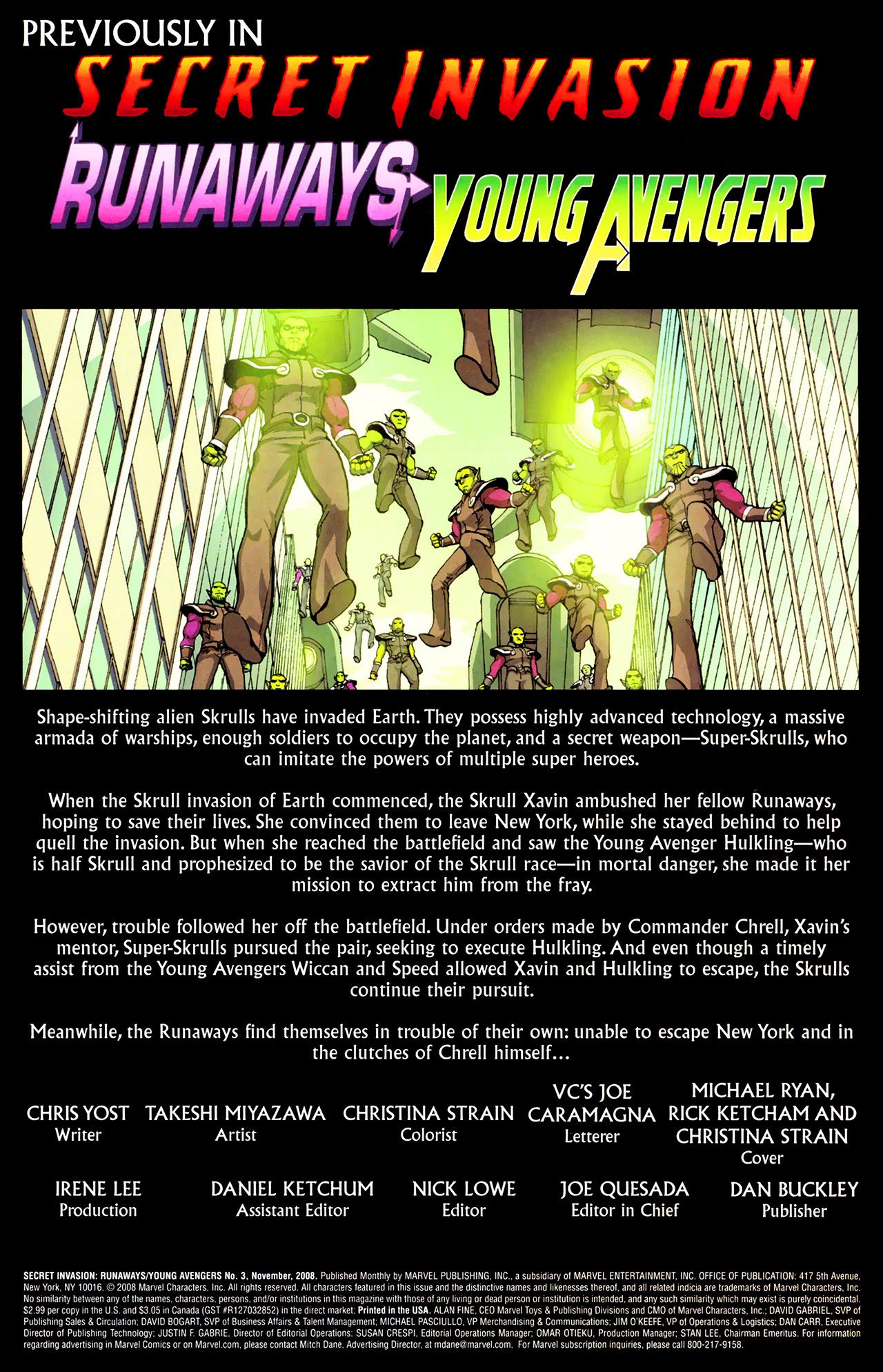 Read online Secret Invasion: Runaways/Young Avengers comic -  Issue #3 - 2