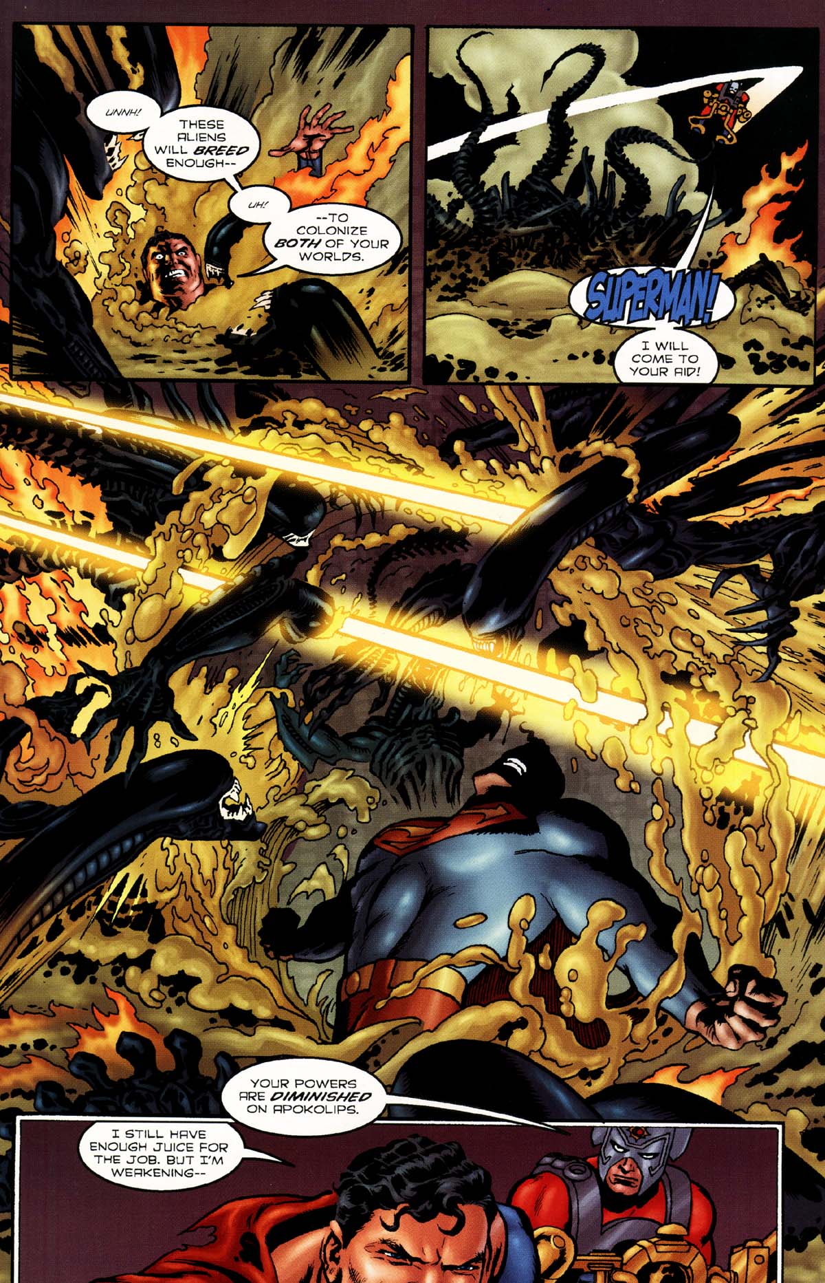 Read online Superman/Aliens 2: God War comic -  Issue #4 - 9