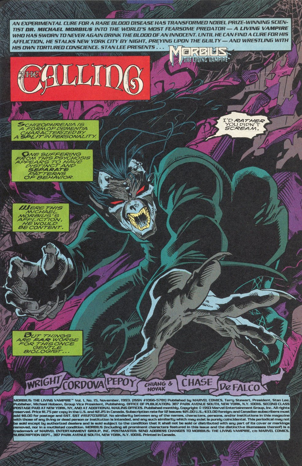 Read online Morbius: The Living Vampire (1992) comic -  Issue #15 - 2