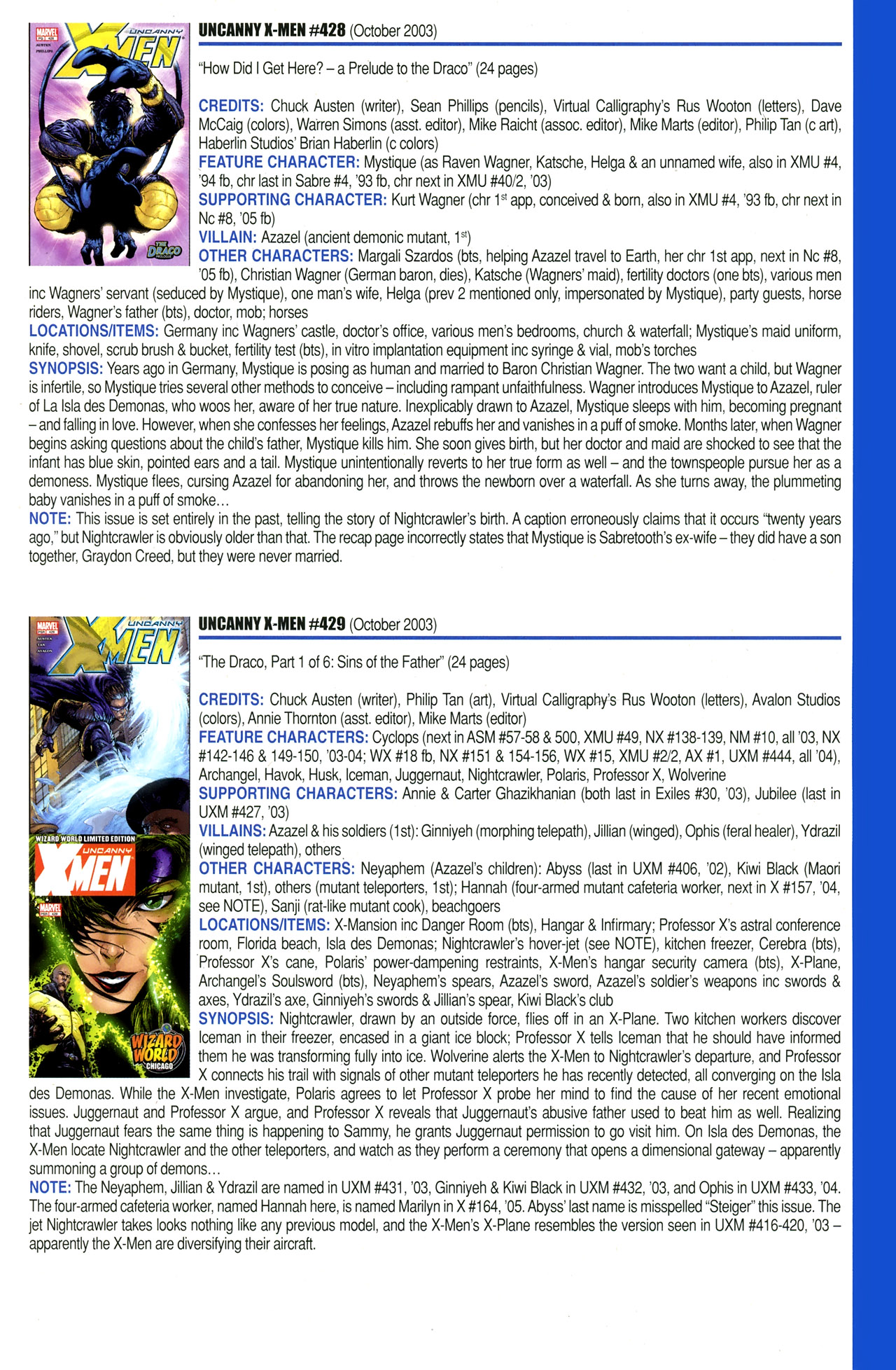 Read online Official Index to the Marvel Universe comic -  Issue #11 - 53