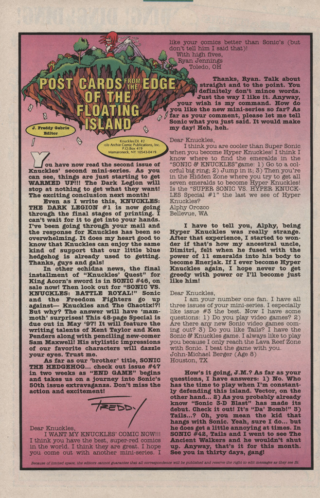 Read online Knuckles the Echidna comic -  Issue #2 - 32