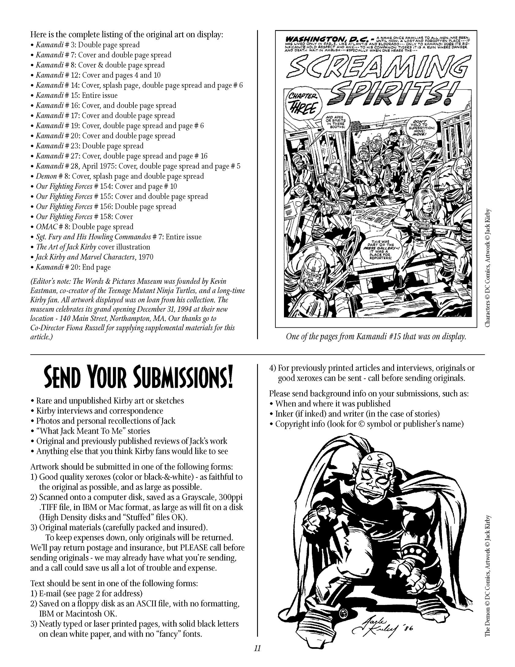Read online The Jack Kirby Collector comic -  Issue #2 - 11