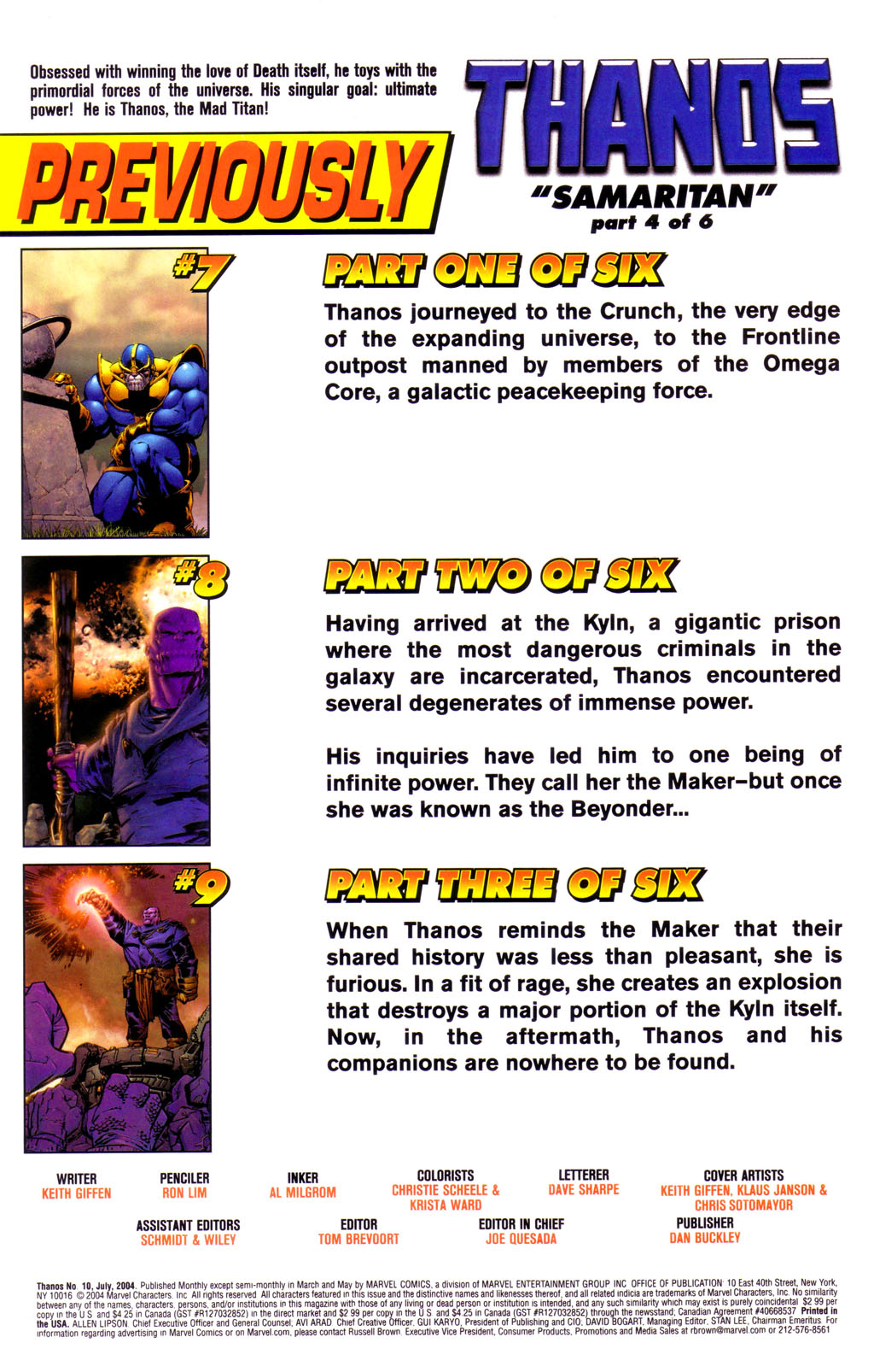 Read online Thanos (2003) comic -  Issue #10 - 2