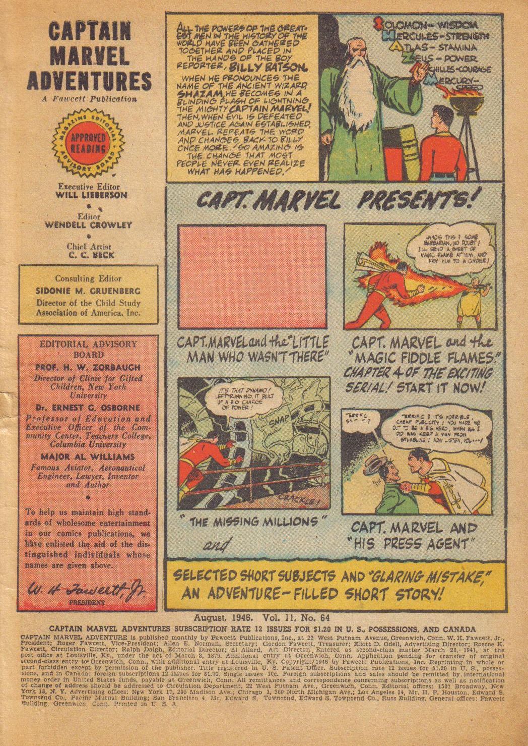 Read online Captain Marvel Adventures comic -  Issue #64 - 3