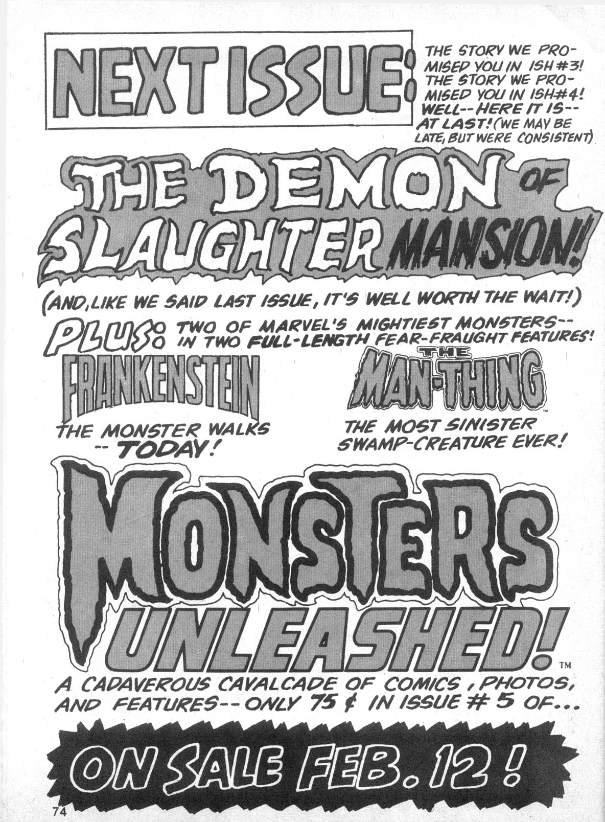 Read online Monsters Unleashed (1973) comic -  Issue #4 - 74