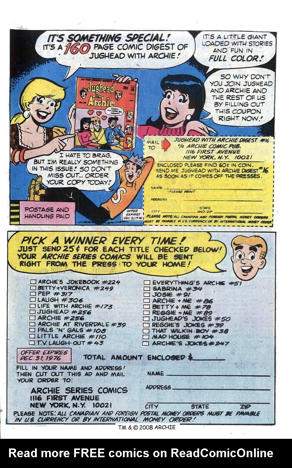 Read online Jughead (1965) comic -  Issue #255 - 27