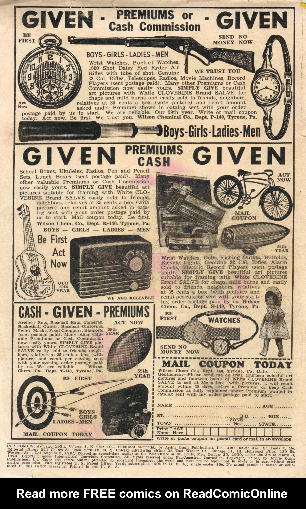 Read online Pep Comics comic -  Issue #101 - 2