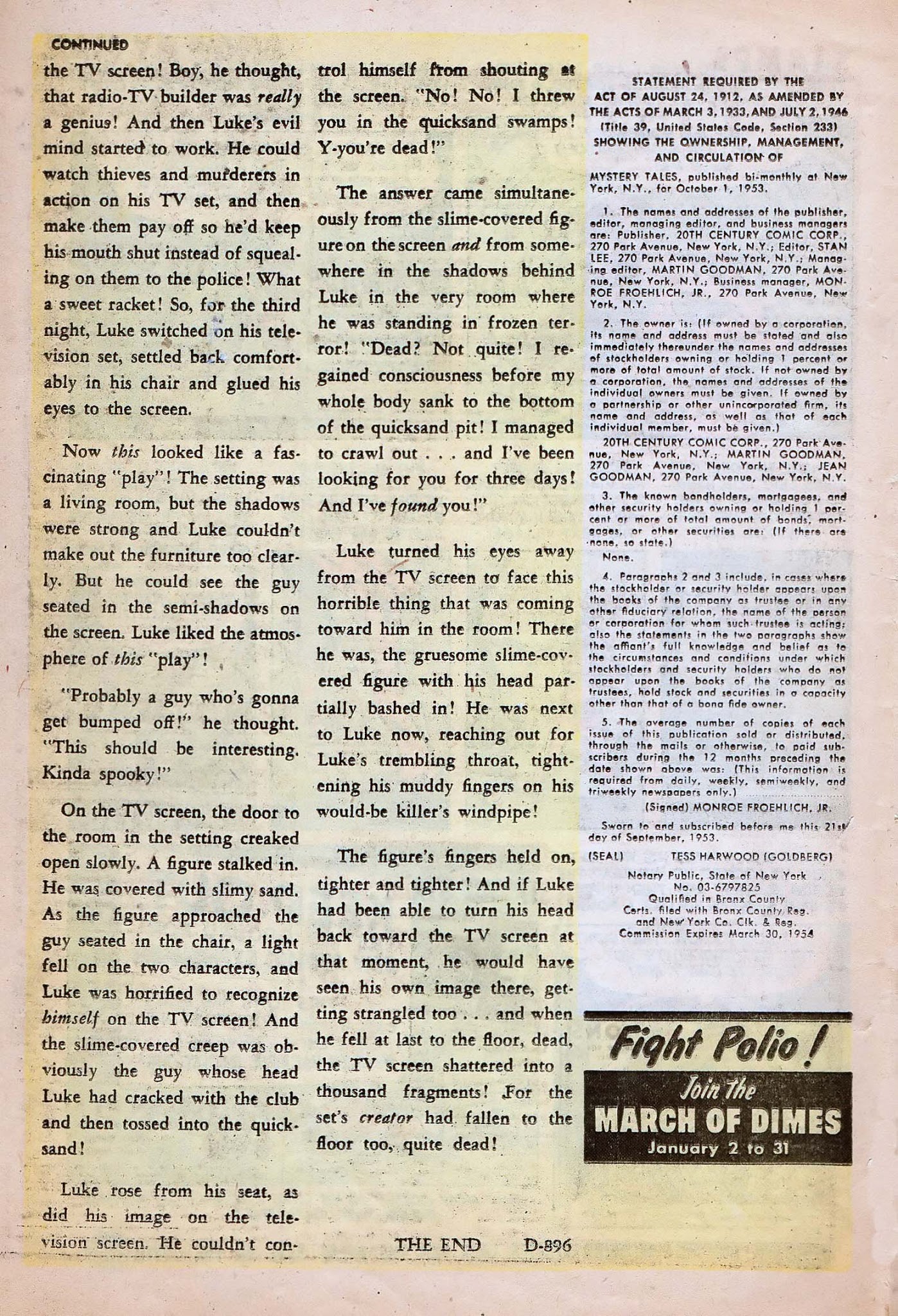 Read online Mystery Tales comic -  Issue #19 - 26