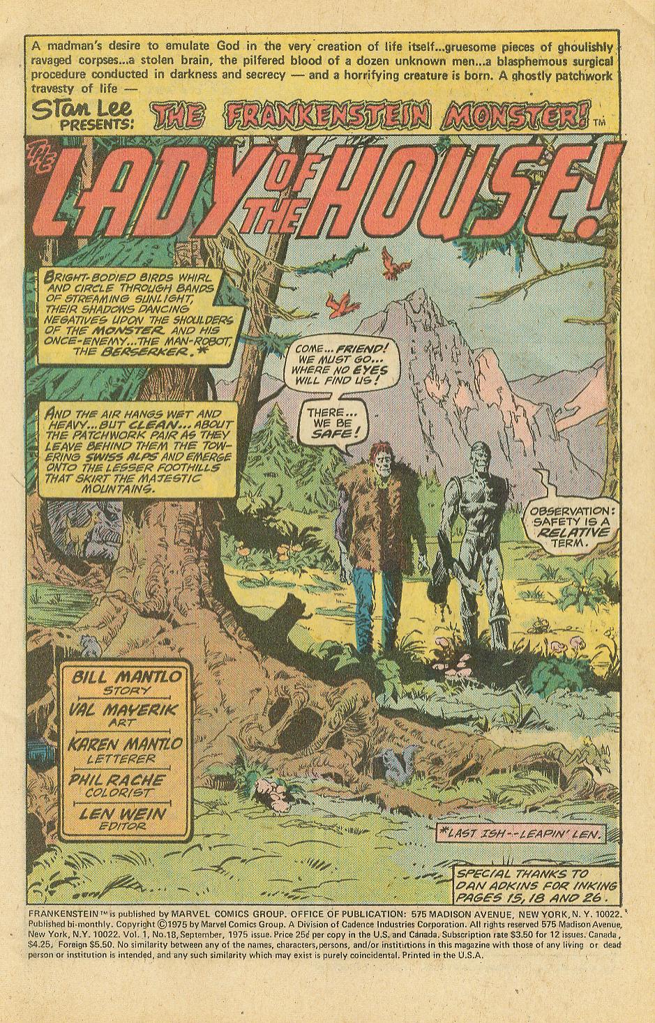 Read online Frankenstein (1973) comic -  Issue #18 - 2