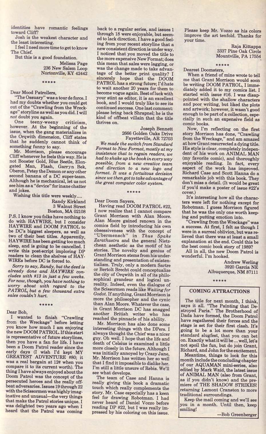 Read online Doom Patrol (1987) comic -  Issue #26 - 27