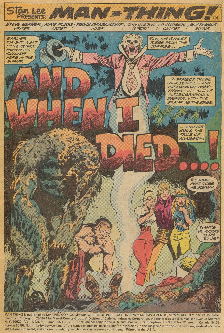 Read online Man-Thing (1974) comic -  Issue #6 - 2