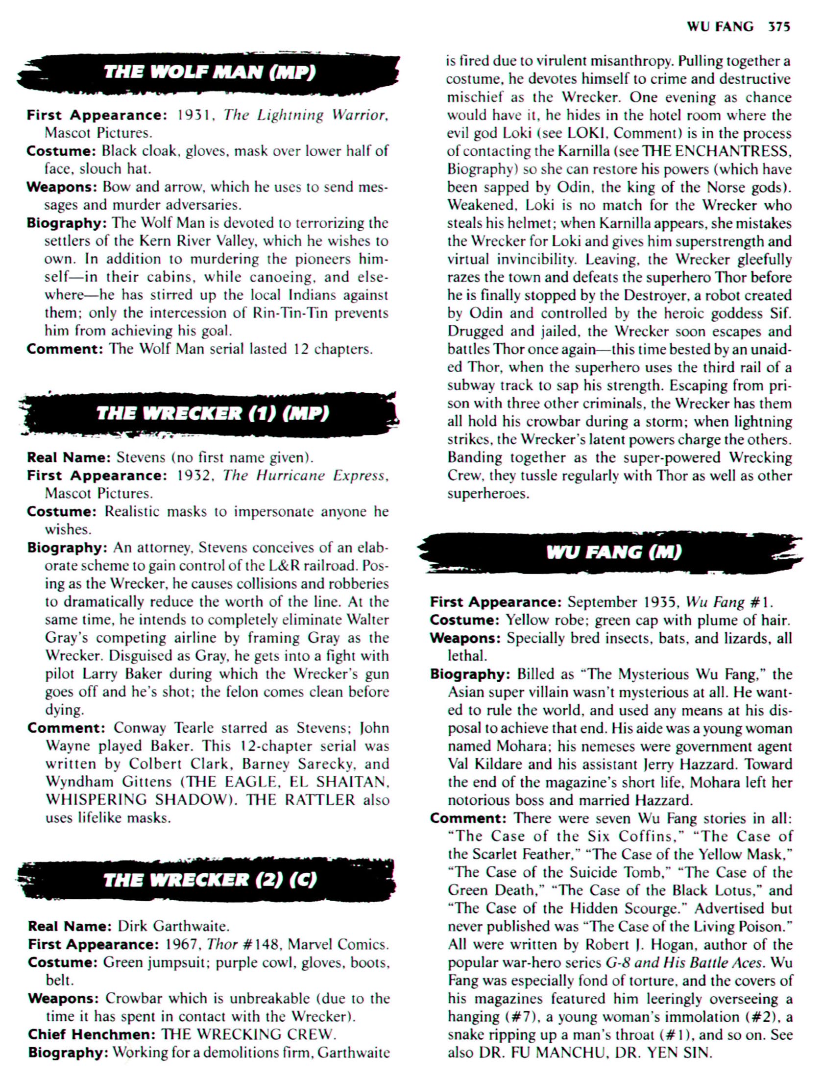 Read online The Encyclopedia of Super Villains comic -  Issue # TPB (Part 2) - 166