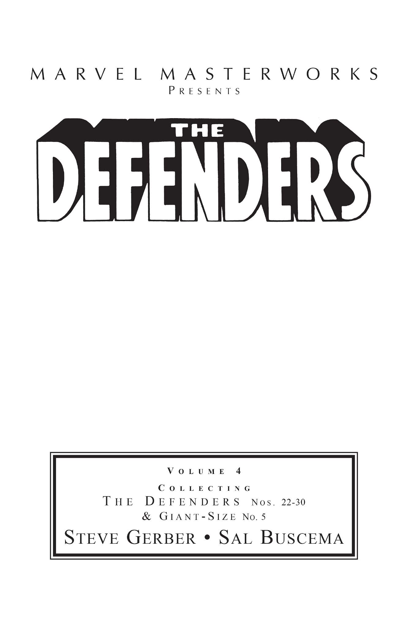 Read online Marvel Masterworks: The Defenders comic -  Issue # TPB 4 (Part 1) - 2