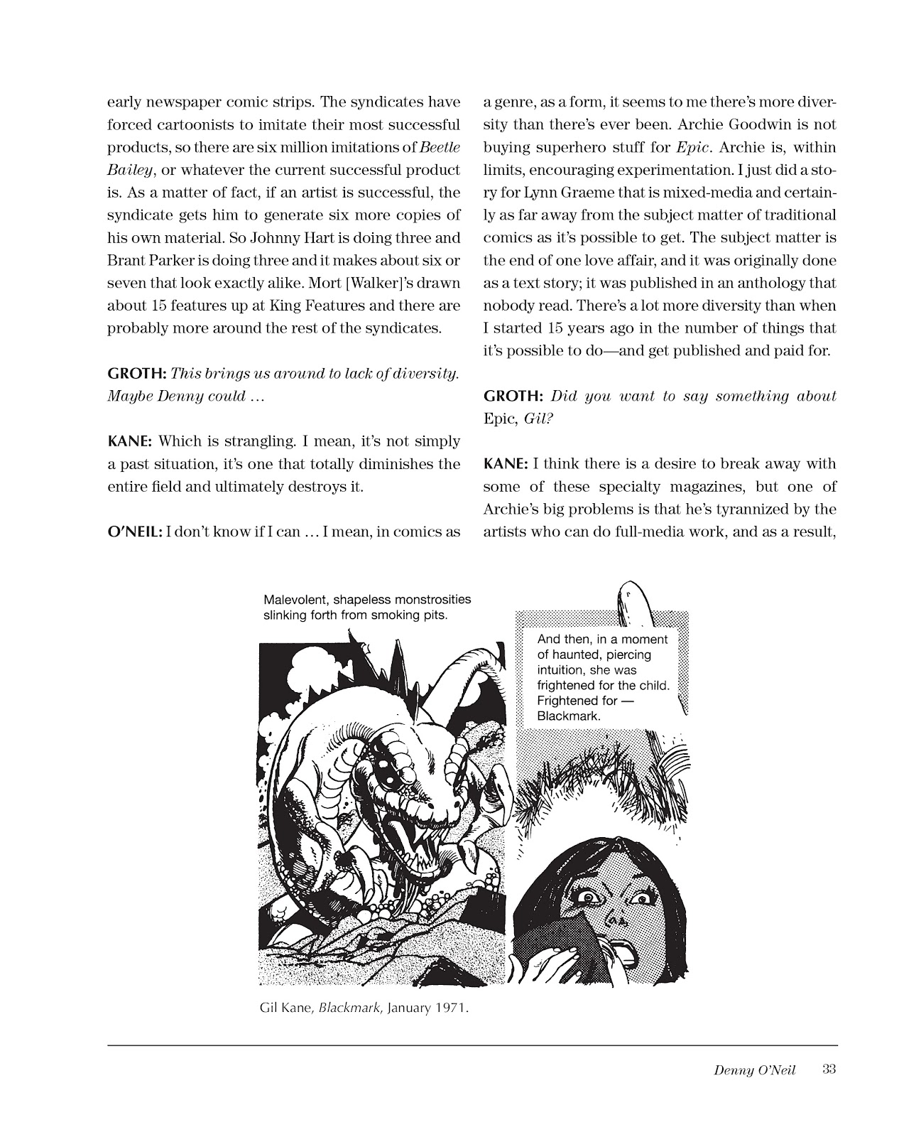 Sparring With Gil Kane: Colloquies On Comic Art and Aesthetics issue TPB (Part 1) - Page 33