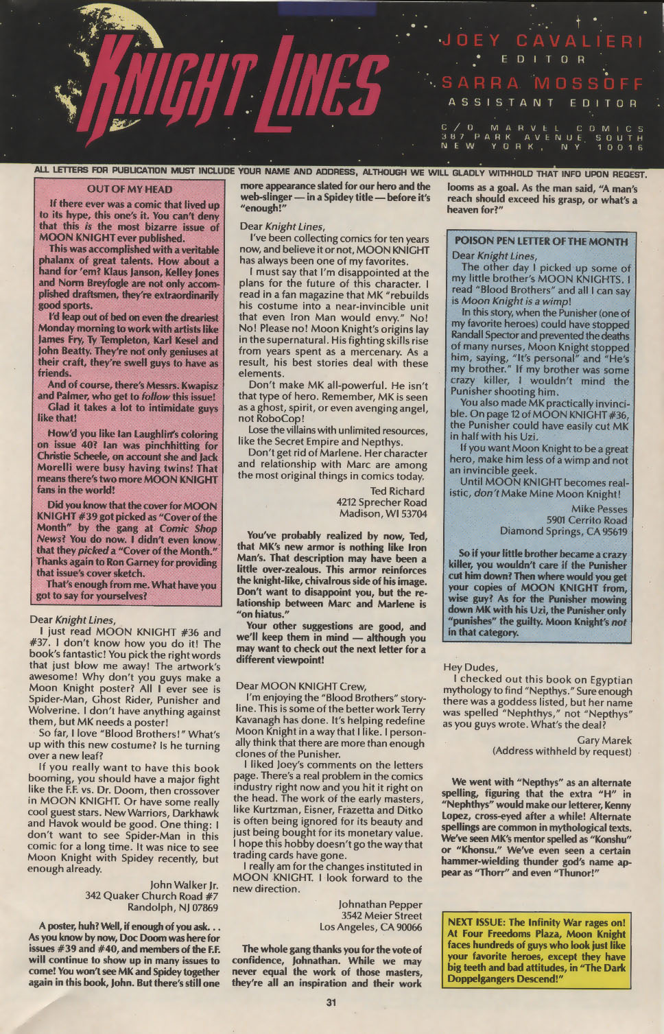 Read online Marc Spector: Moon Knight comic -  Issue #42 - 24