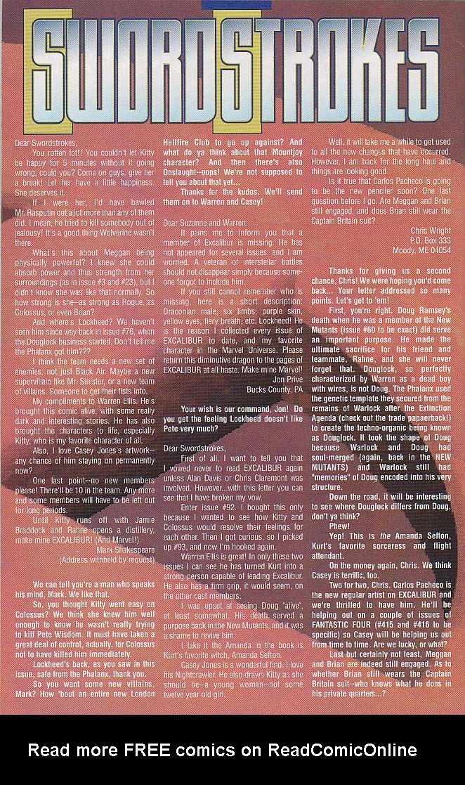 Read online Excalibur (1988) comic -  Issue #96 - 20