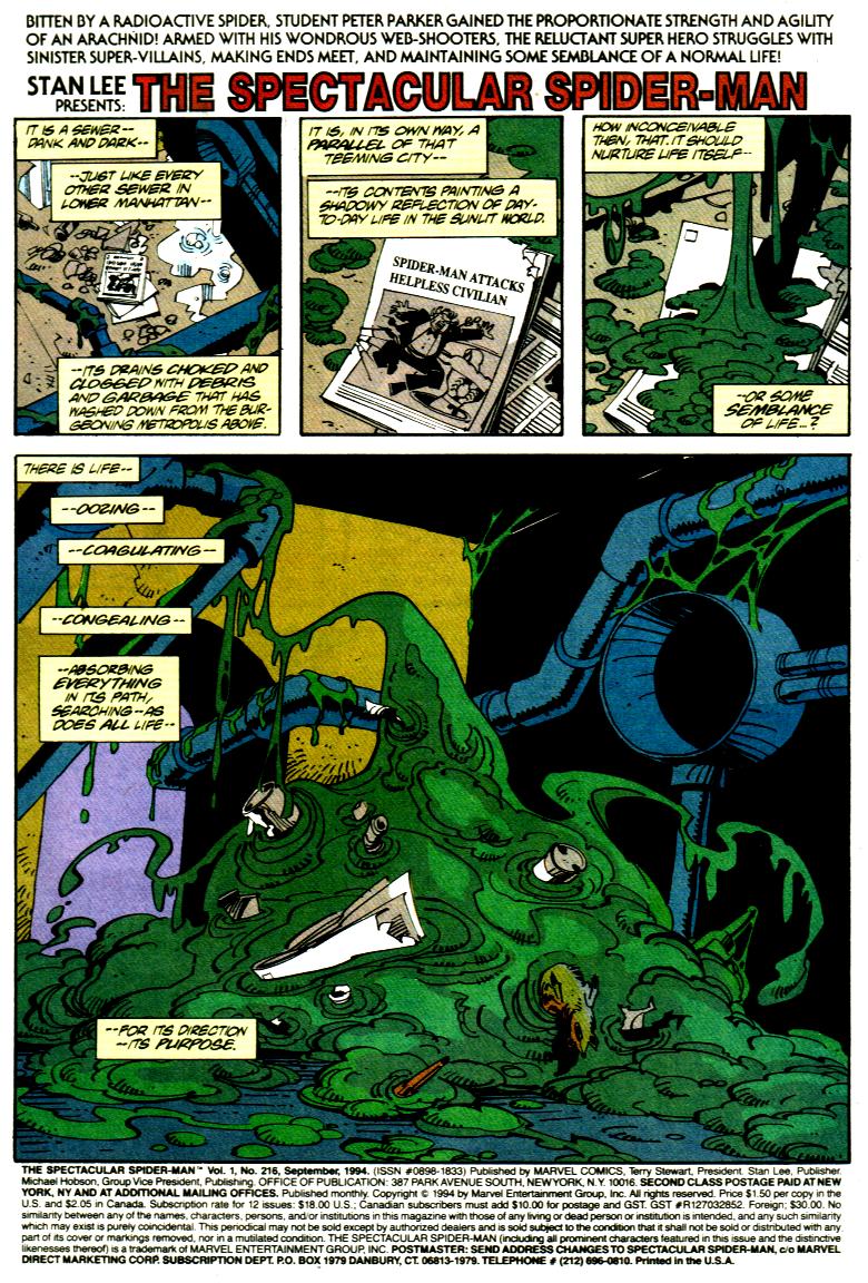 Read online The Spectacular Spider-Man (1976) comic -  Issue #216 - 2