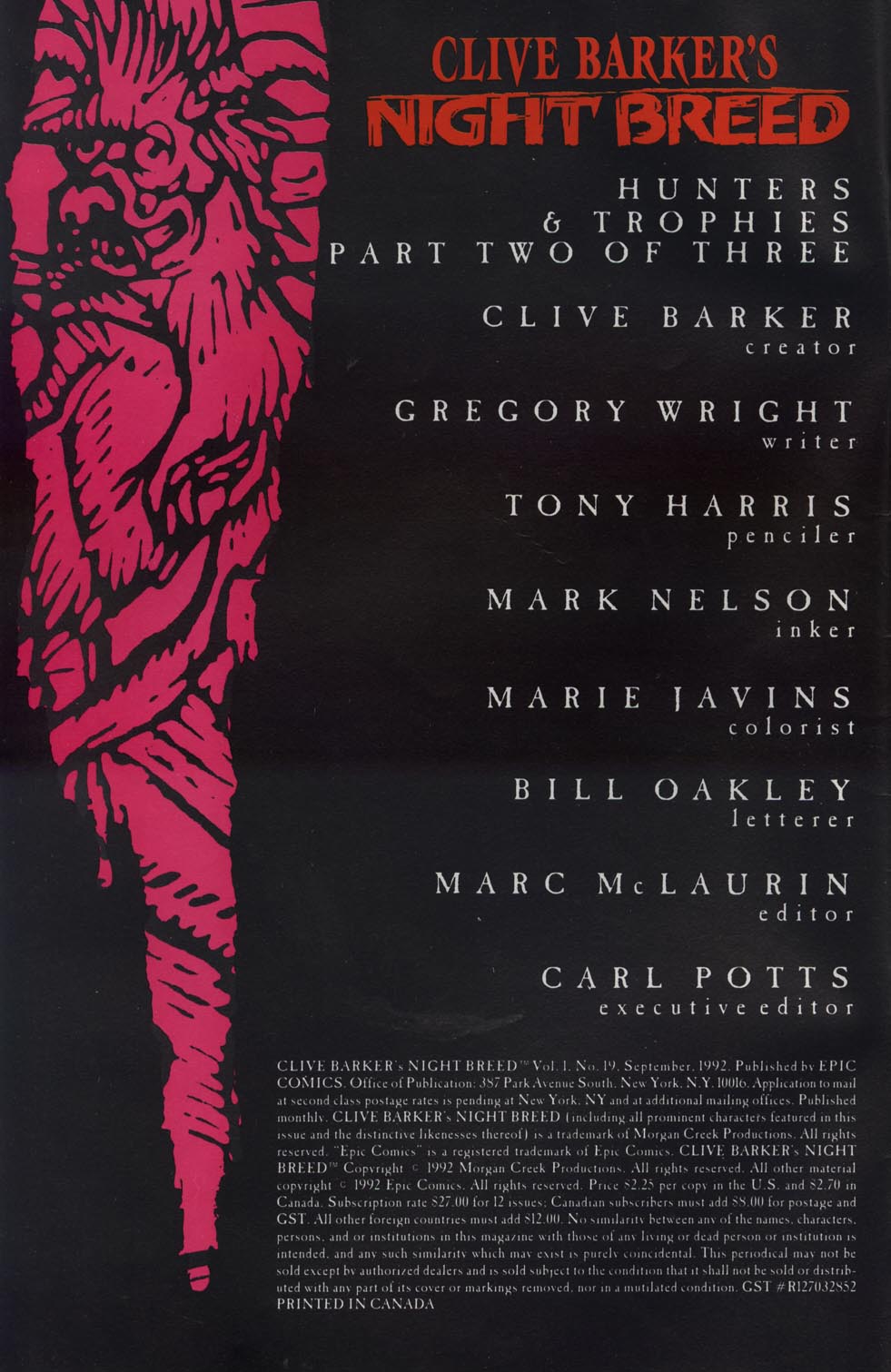 Read online Clive Barker's Night Breed (1990) comic -  Issue #19 - 2