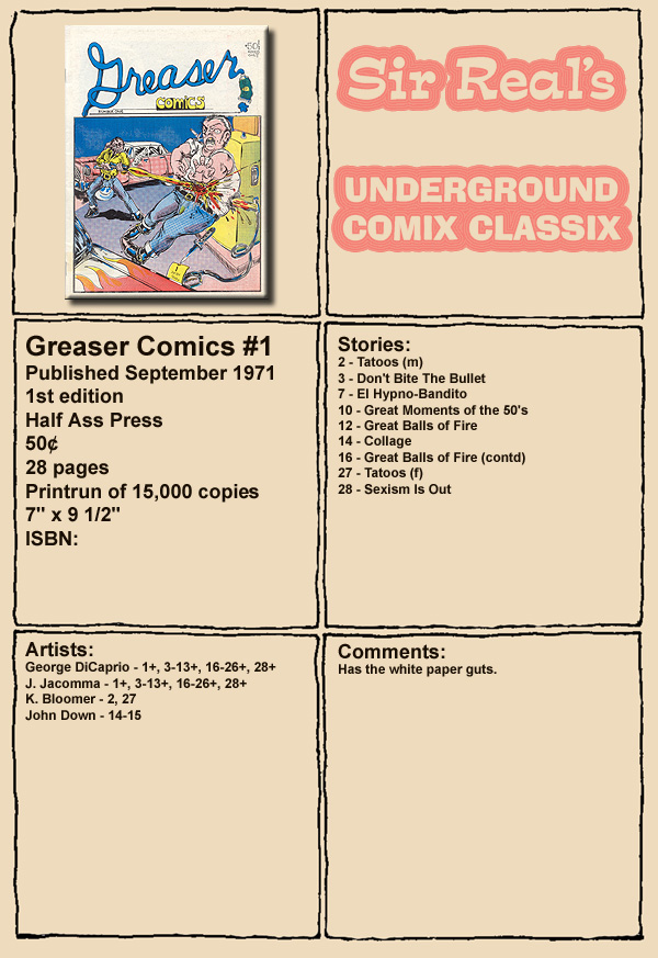 Read online Greaser Comics comic -  Issue #1 - 1